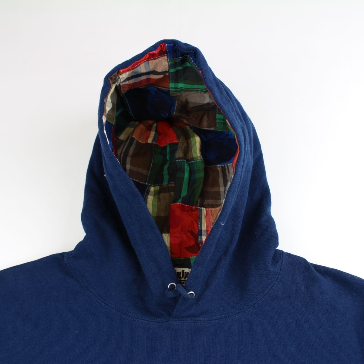 Bape patchwork ape logo hoodie navy - SaruGeneral