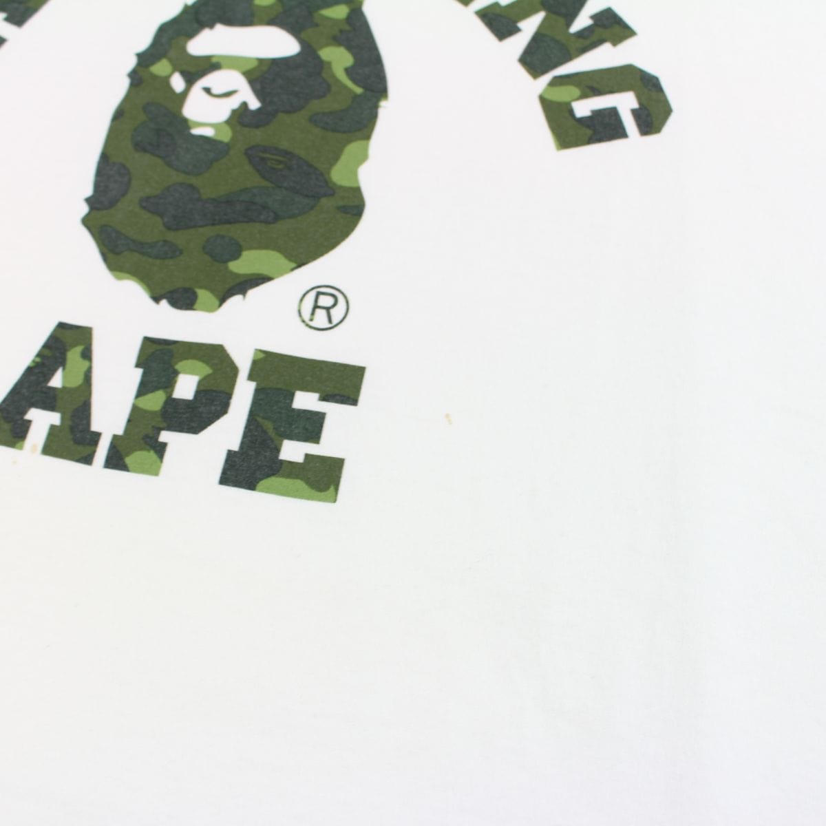 Bape NYC Green Camo College Logo Tee White - SaruGeneral