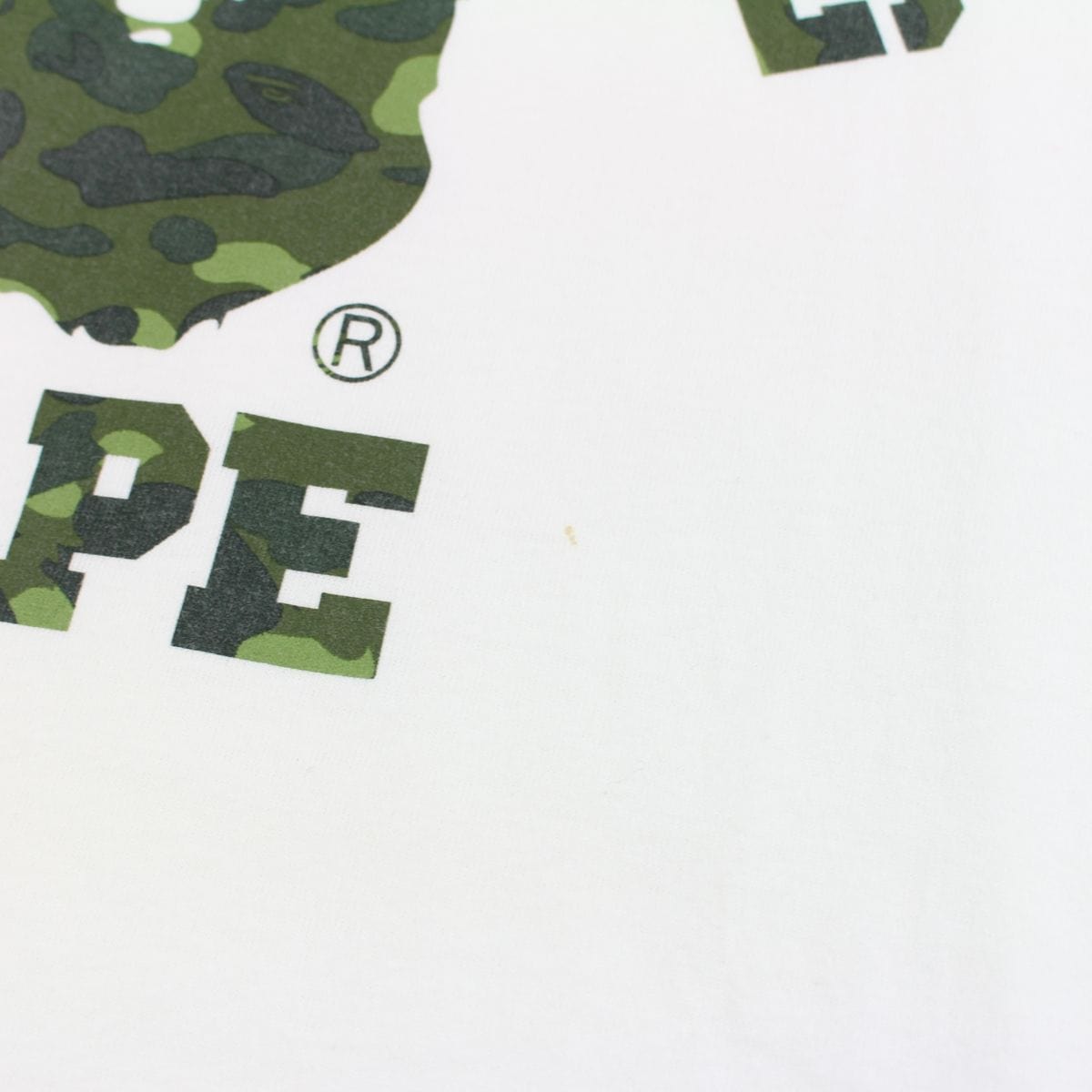 Bape NYC Green Camo College Logo Tee White - SaruGeneral