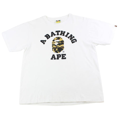 Bape 1st Yellow Camo College Logo Tee