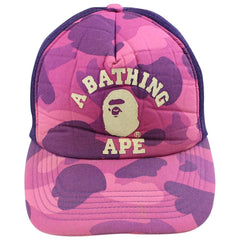 bape purple camo college logo trucker