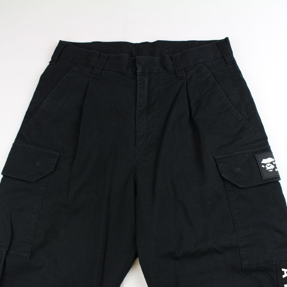 bape black strip cargo pants - SaruGeneral
