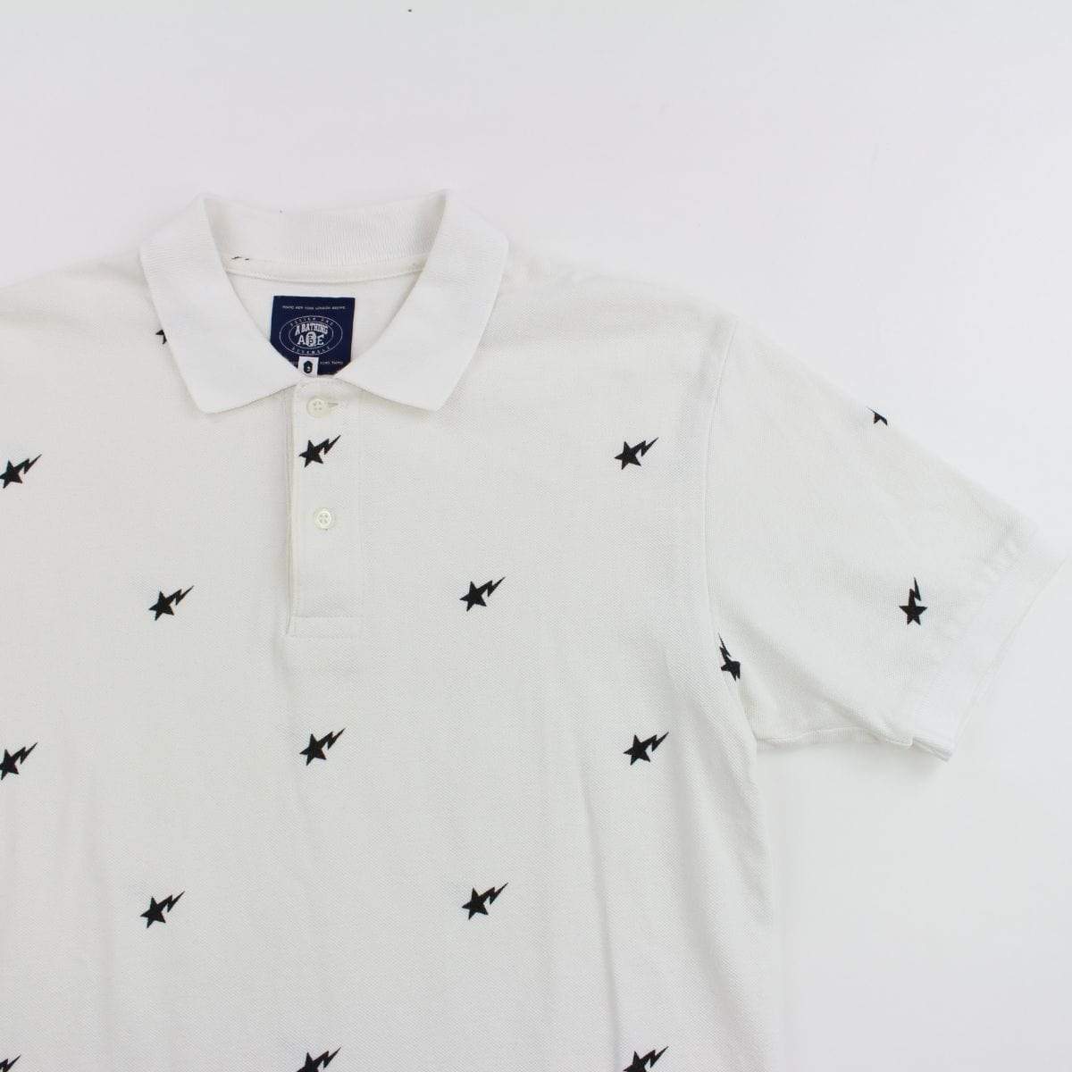 Bapesta Black Monogram Polo White - SaruGeneral