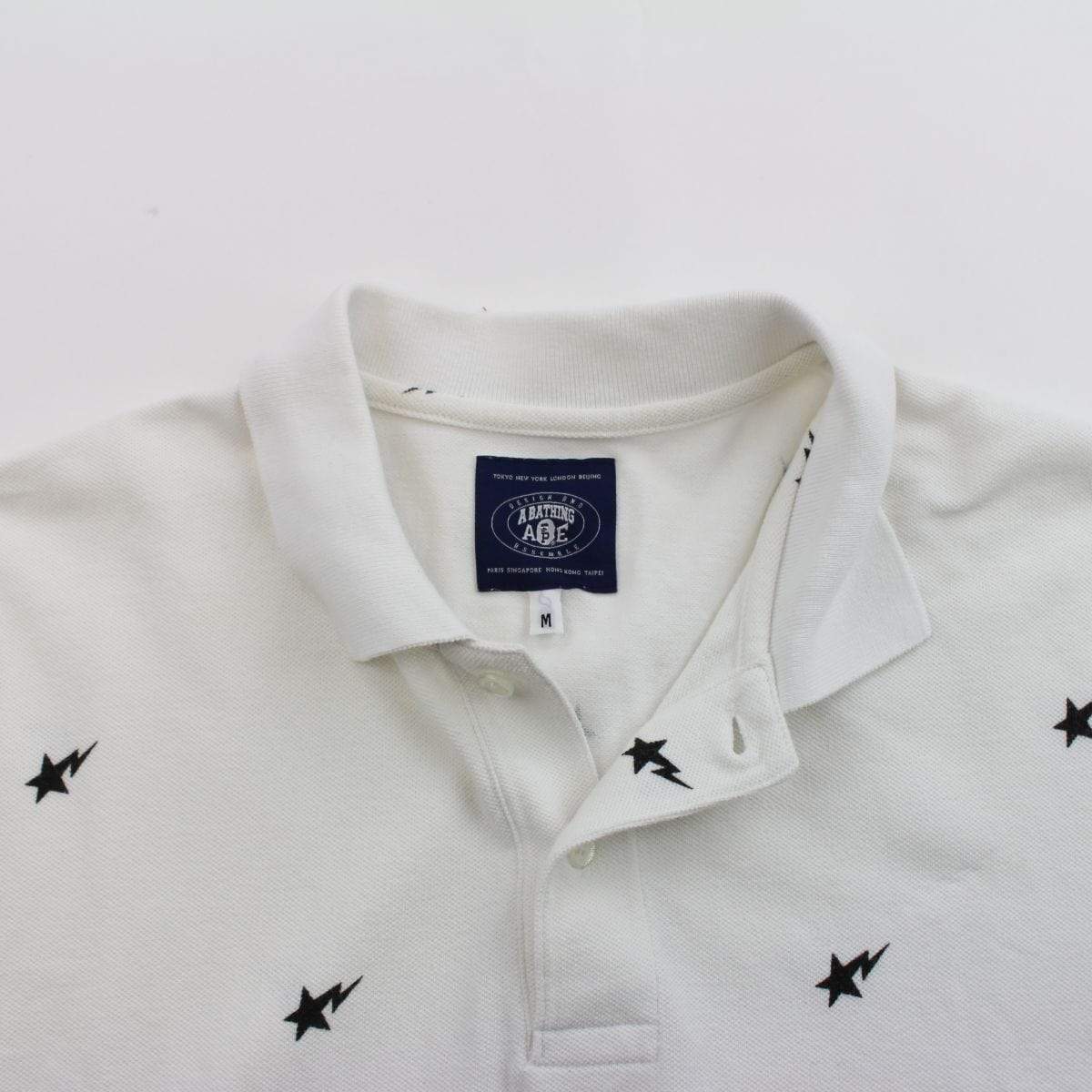 Bapesta Black Monogram Polo White - SaruGeneral