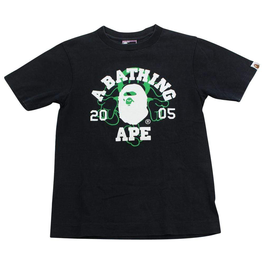 Bape 2005 White Milo College Logo Tee Black - SaruGeneral