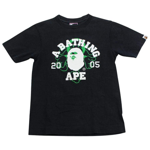 Bape 2005 White Milo College Logo Tee Black