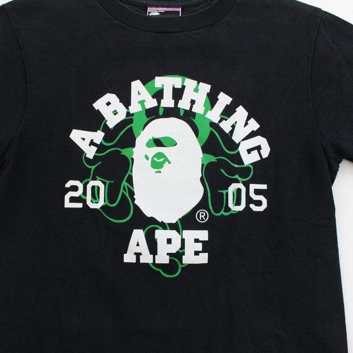 Bape 2005 White Milo College Logo Tee Black - SaruGeneral