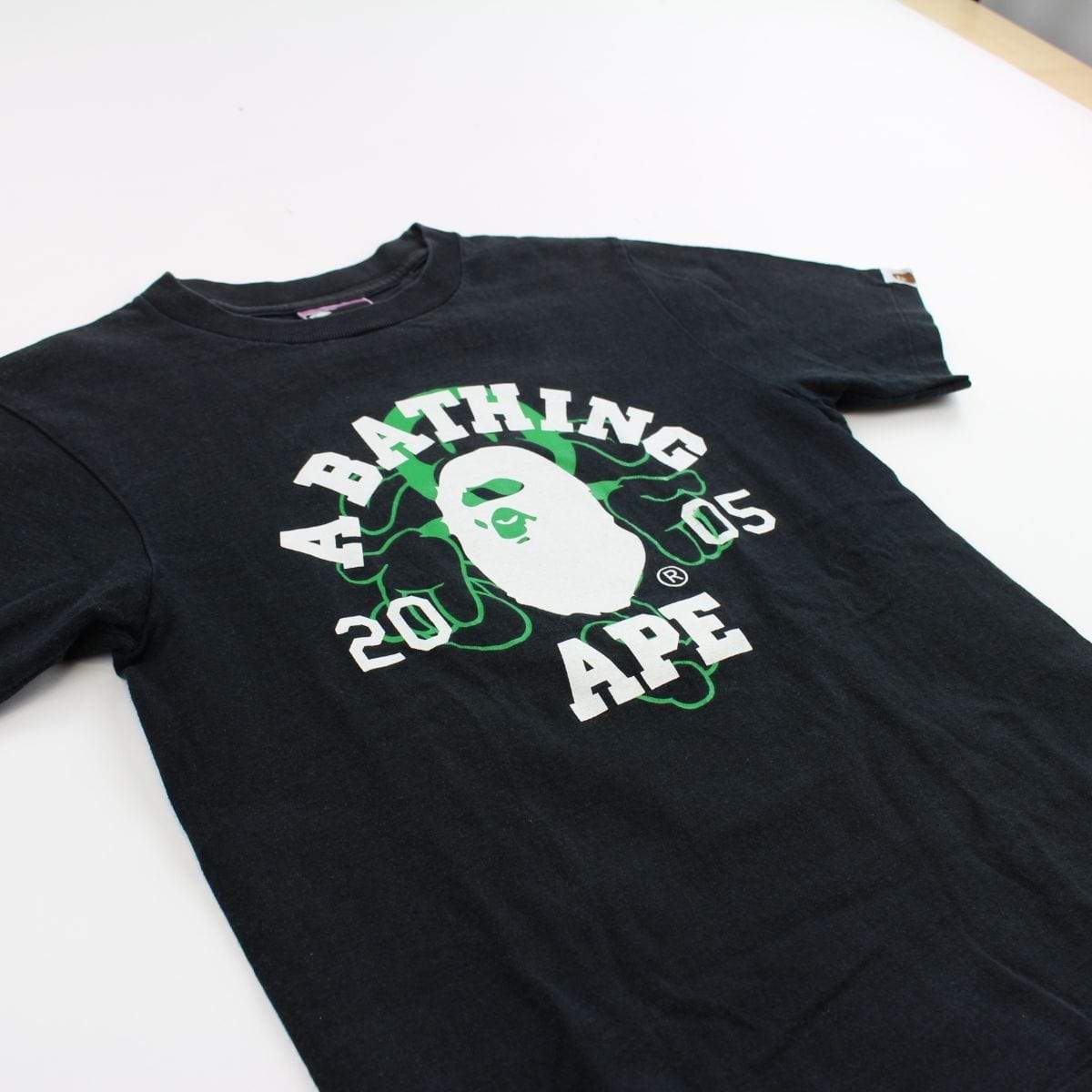 Bape 2005 White Milo College Logo Tee Black - SaruGeneral