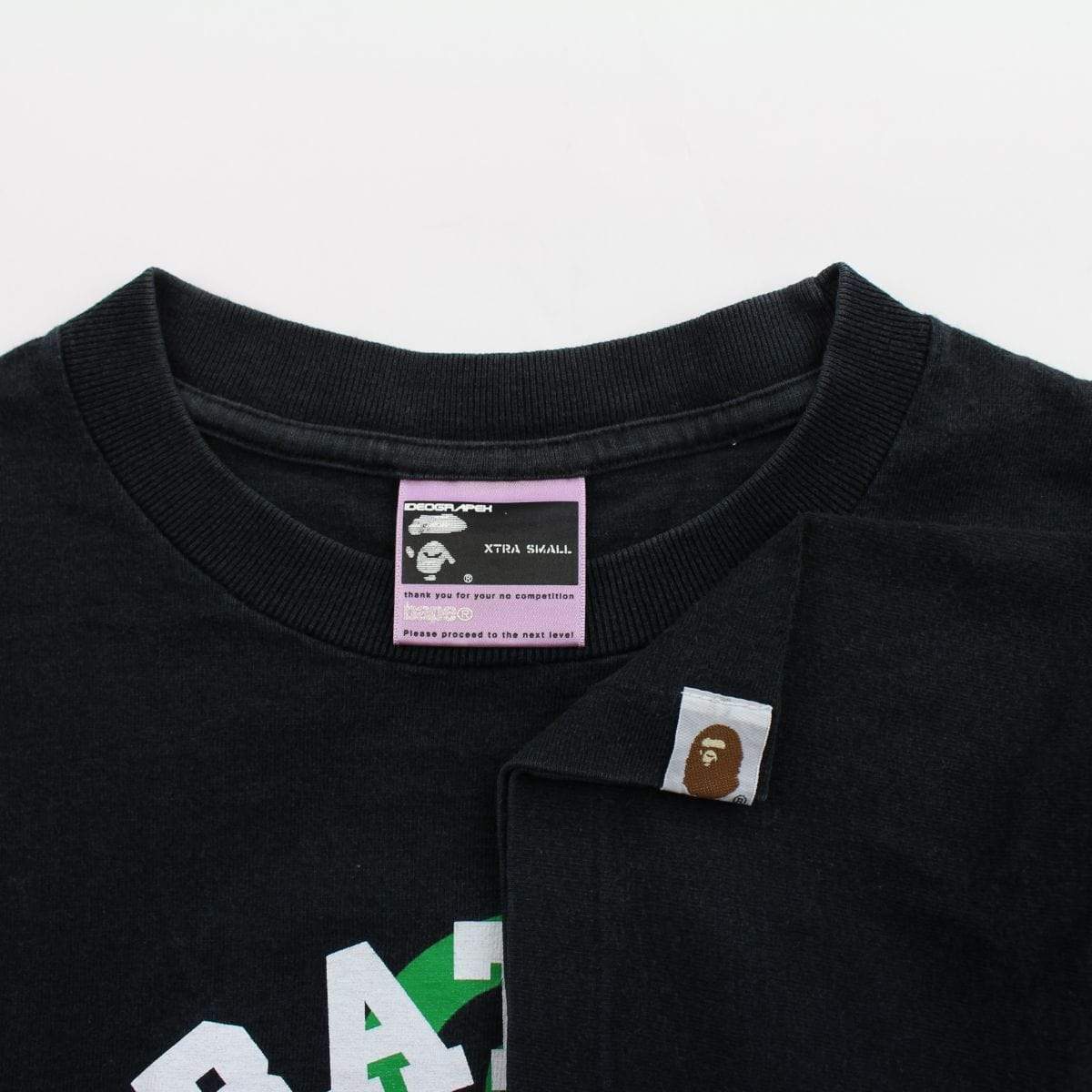 Bape 2005 White Milo College Logo Tee Black - SaruGeneral