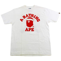 Bape Red Santa College Logo Tee White