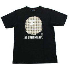 Bape burberry Plaid Big Ape Logo Tee Black