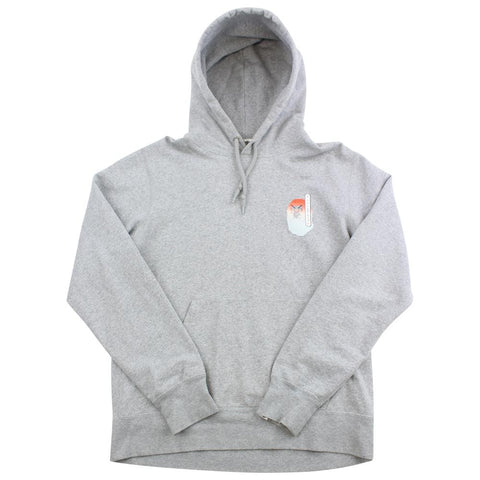 Bape Orange Angry Face College Logo Hoodie Grey