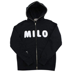 Sweat à capuche Bape Milo Text entièrement zippé, noir