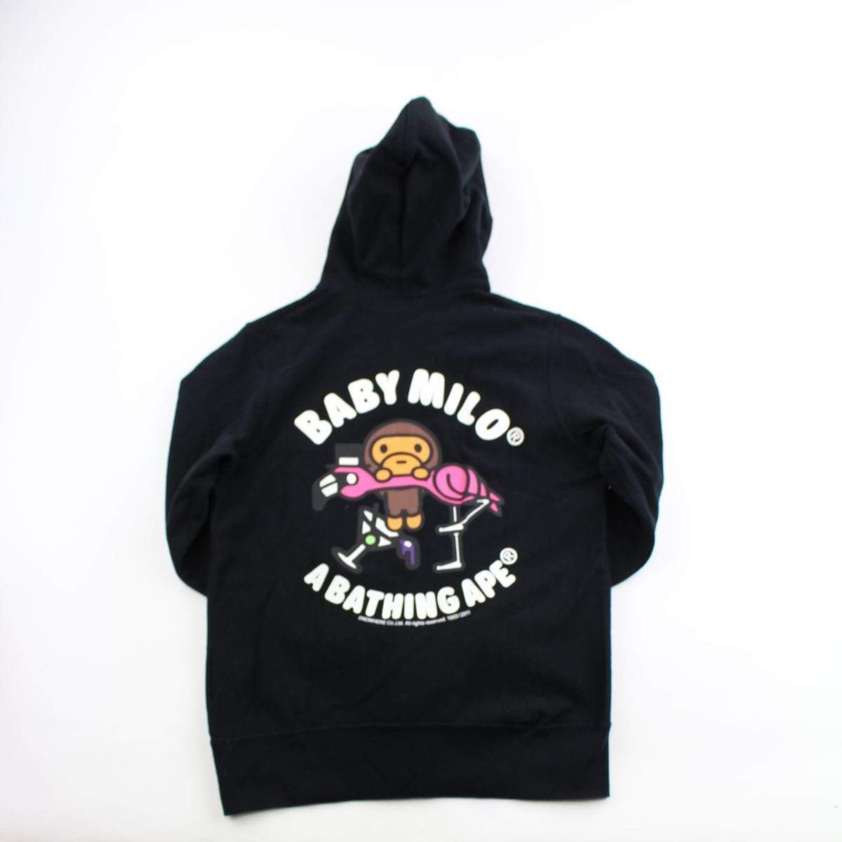 Bape Milo Text Hoodie Fullzip Black - SaruGeneral