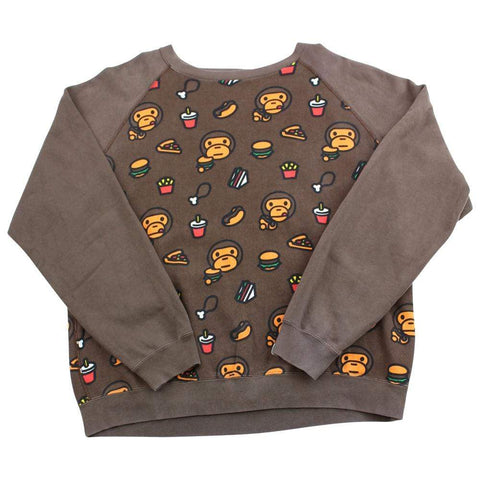 Bape Baby Milo Food Monogram Crewneck Brown