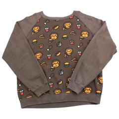 Pull ras du cou Bape Baby Milo Food Monogram marron