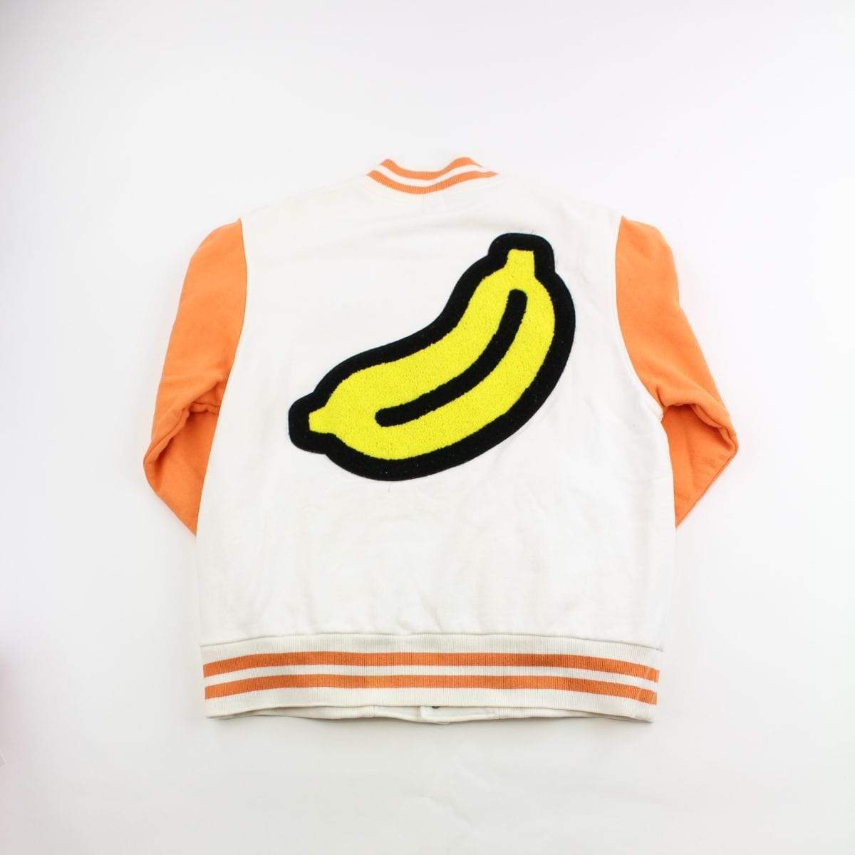 Bape Milo Banana Varsity Jacket Orange White - SaruGeneral
