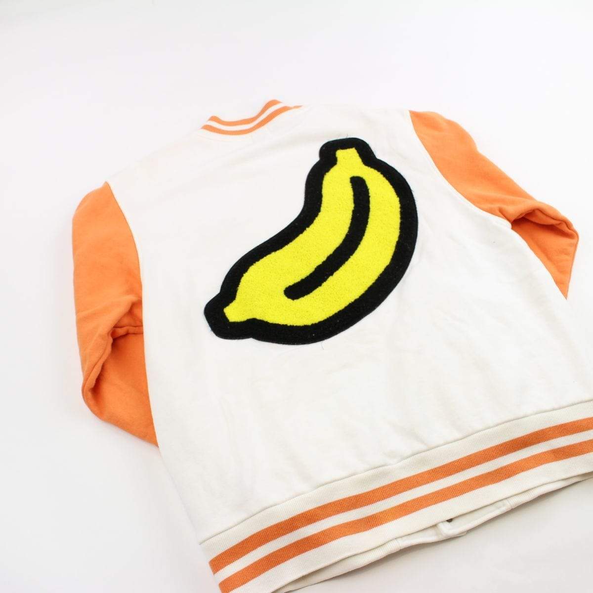 Bape Milo Banana Varsity Jacket Orange White - SaruGeneral