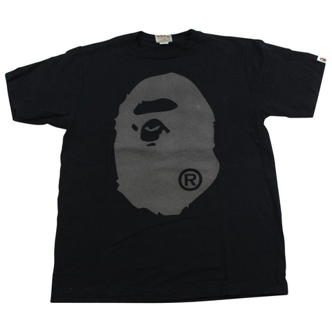 Bape Grey Big Ape Logo Tee Black