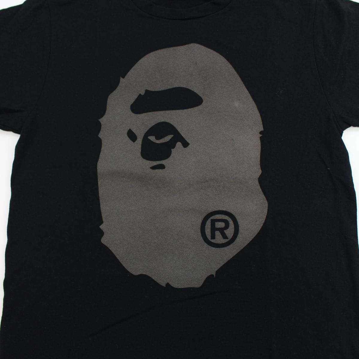 Bape Grey Big Ape Logo Tee Black - SaruGeneral