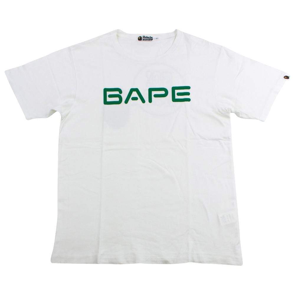 Bape Green Text GoApe Tee White - SaruGeneral