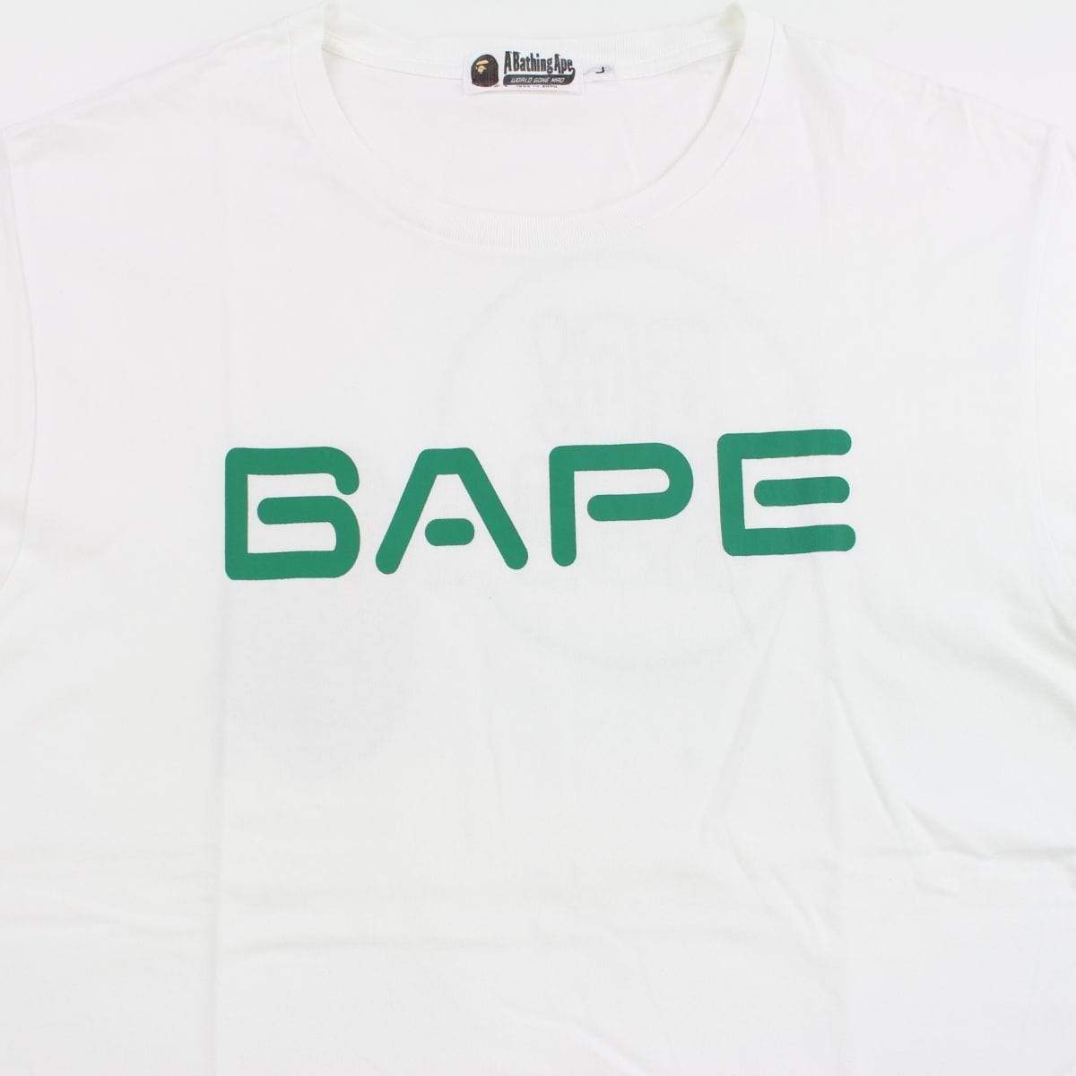 Bape Green Text GoApe Tee White - SaruGeneral