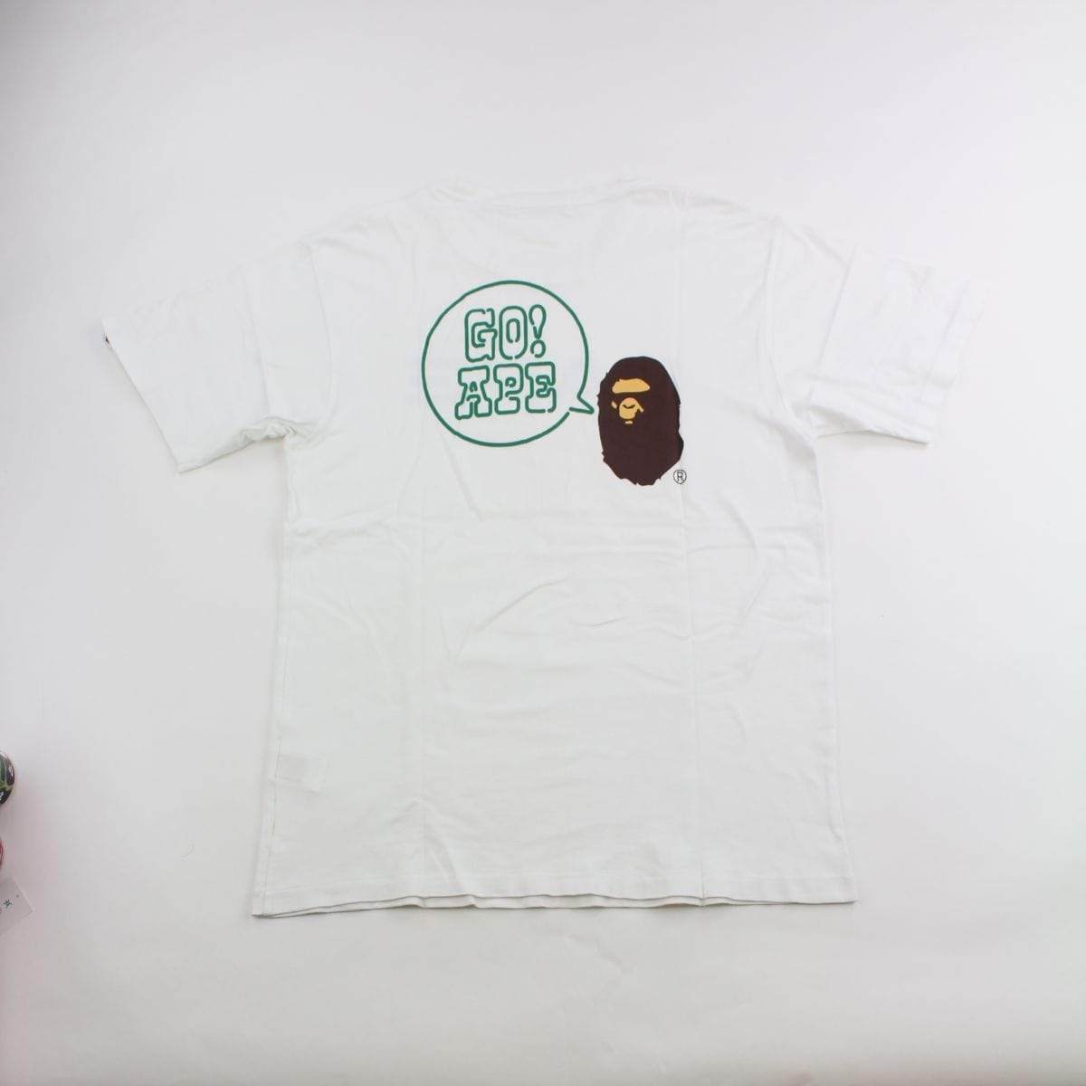 Bape Green Text GoApe Tee White - SaruGeneral