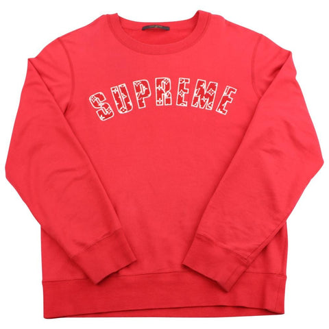 Supreme x Louis Vuitton Arc Logo Crewneck Red