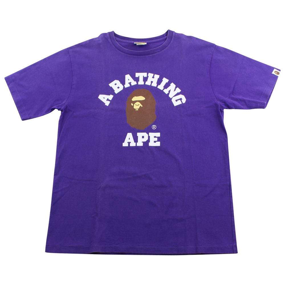 Bape Original College Logo Tee Purple - SaruGeneral