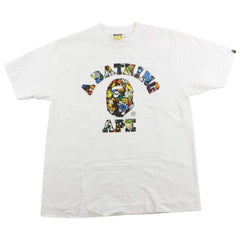 T-shirt blanc avec logo Bape Stickerbomb College