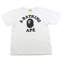 Bape Black College Logo Tee White