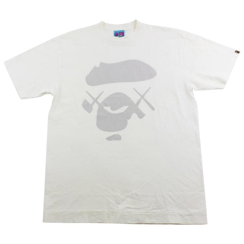 Bape Grey Kaws Ape Face Tee White