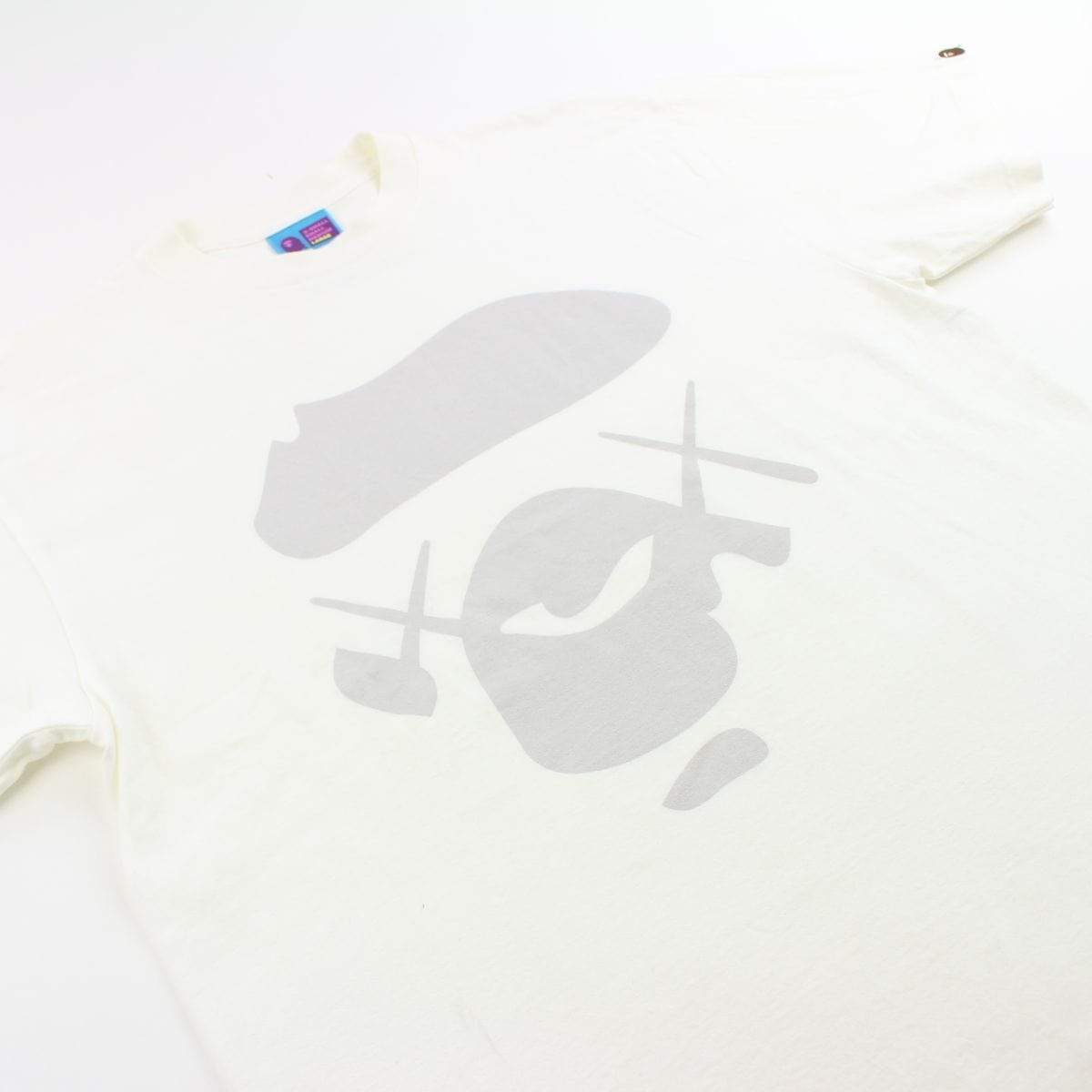 Bape Grey Kaws Ape Face Tee White - SaruGeneral