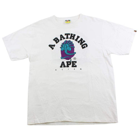 Bape Alien College Logo Tee White