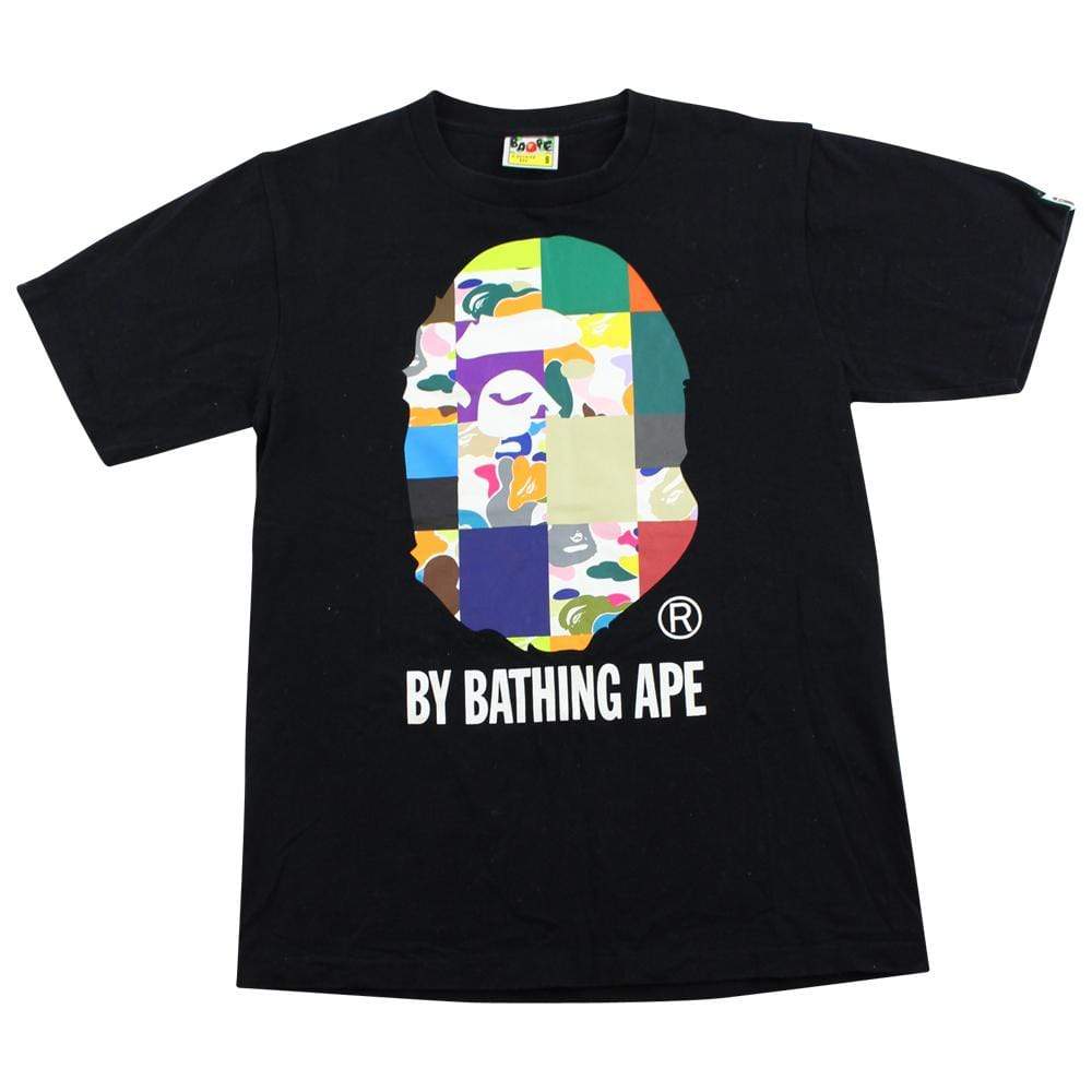 Bape ABC Multicamo Patchwork Big Ape Tee Black - SaruGeneral