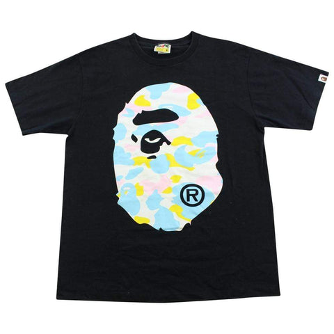 Bape Candy Camo White Big Ape Logo Tee Black