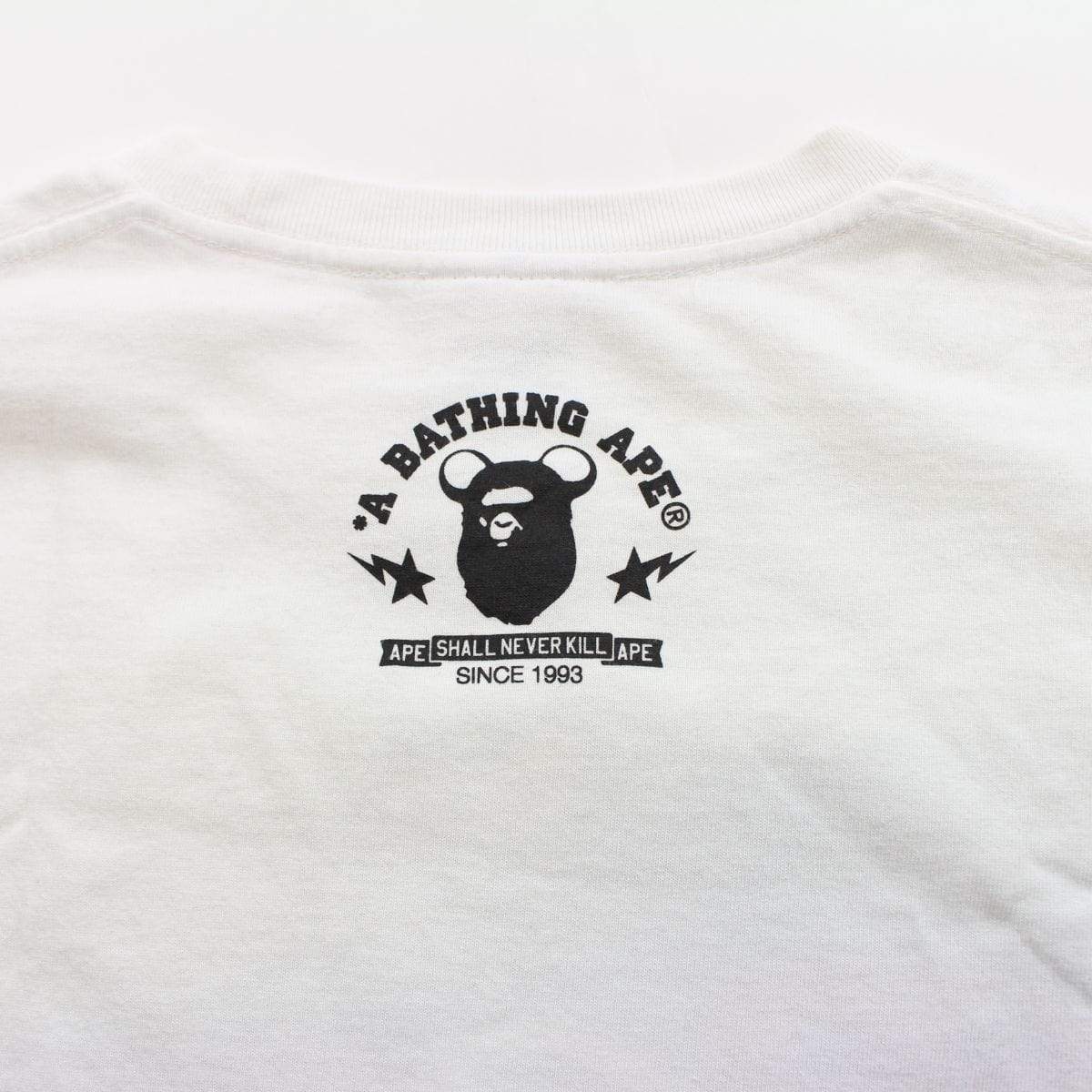 Bape Bearbrick Red Text Sleeping Milo Tee White - SaruGeneral