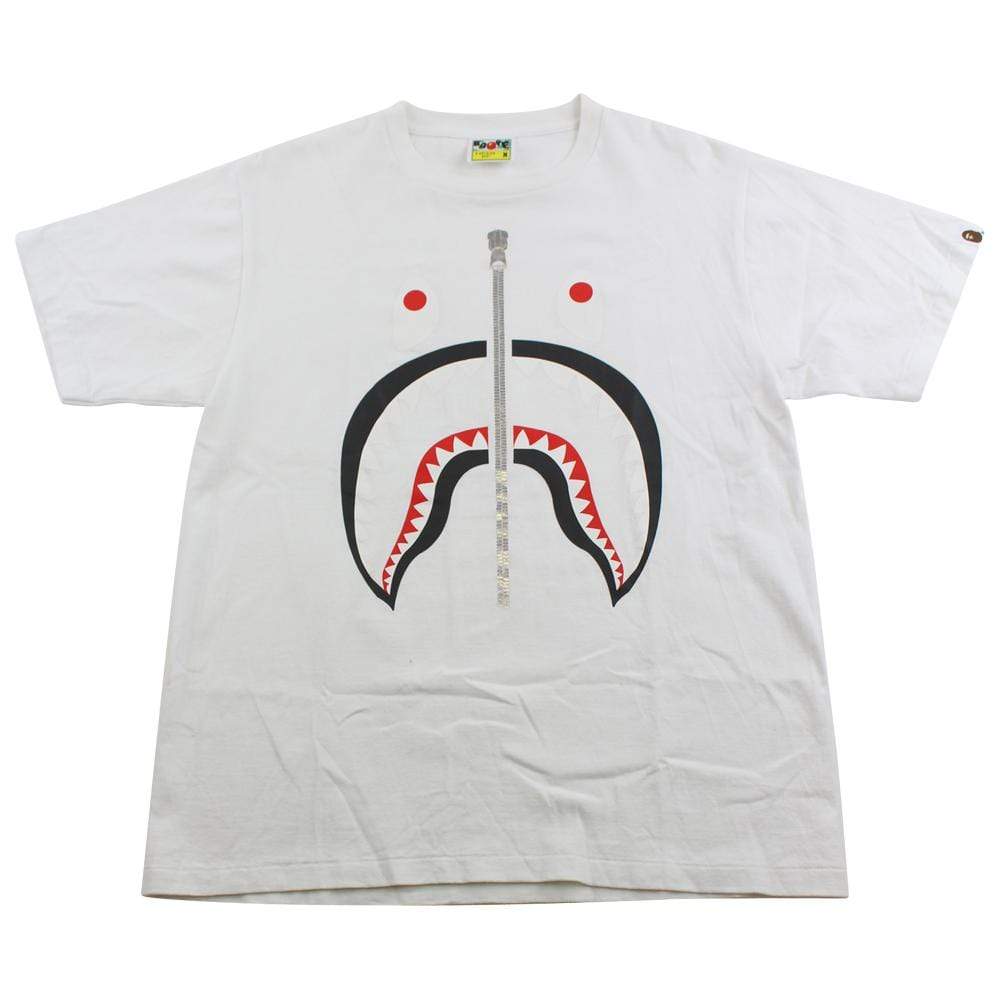 Bape Black Shark Face Tee White - SaruGeneral