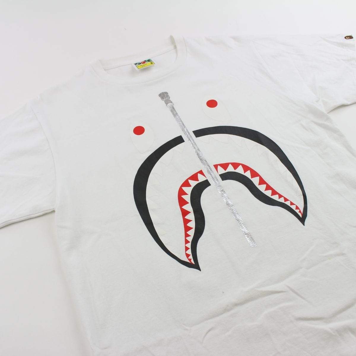 Bape Black Shark Face Tee White - SaruGeneral