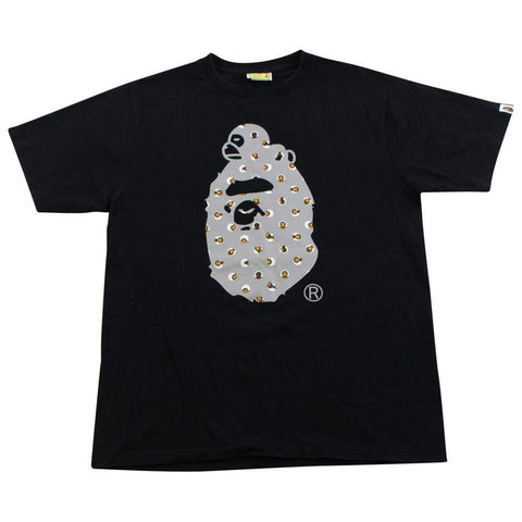 Bape Milo Polkadot Grey Big Ape Logo Tee Black