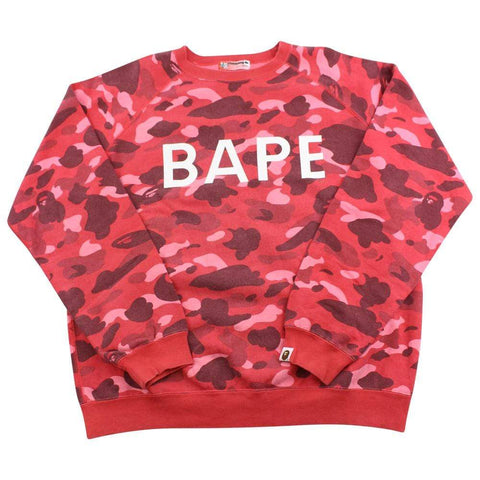 Pull ras du cou Bape Text Red Camo