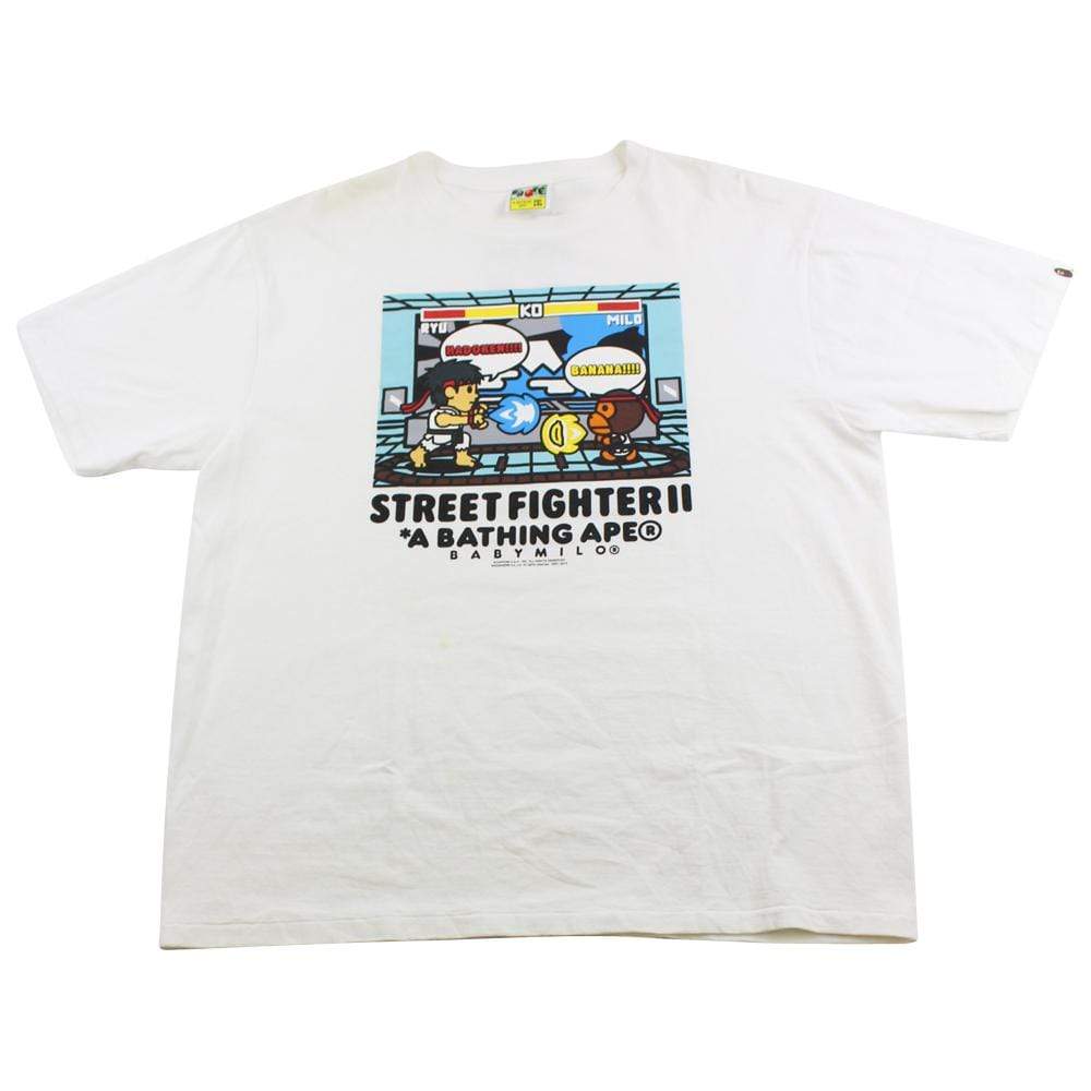 Bape Streetfighter Baby Milo Tee White - SaruGeneral