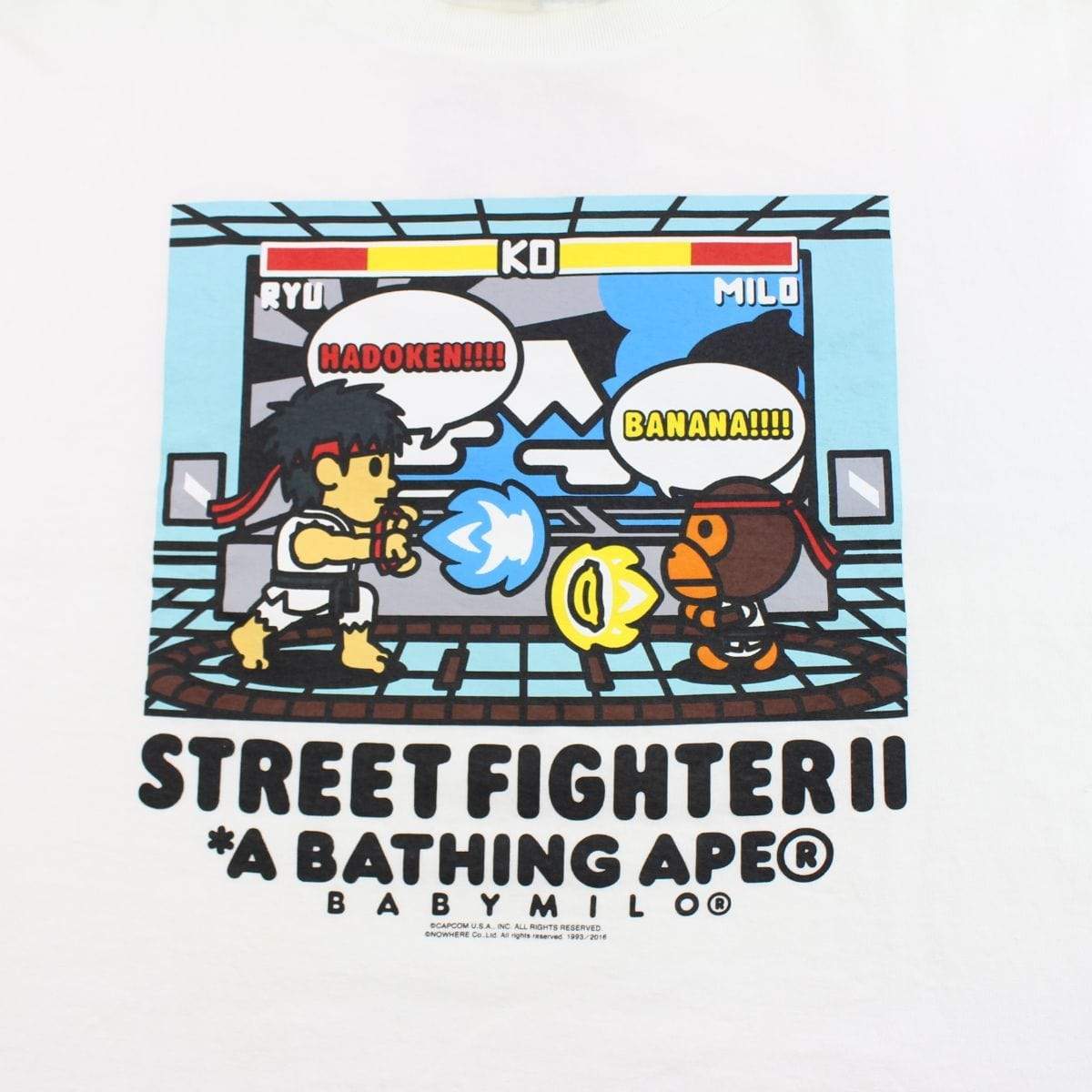 Bape Streetfighter Baby Milo Tee White - SaruGeneral