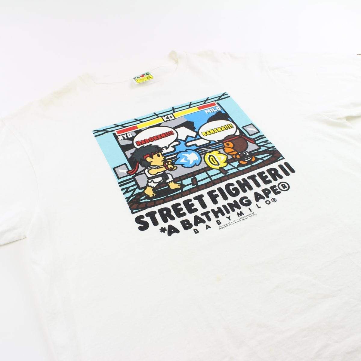 Bape Streetfighter Baby Milo Tee White - SaruGeneral