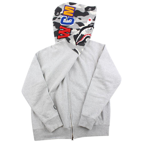 Bape Grey Camo Half Face Shark Grey