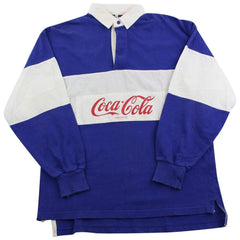 Maillot de rugby Coca Cola à manches longues bleu
