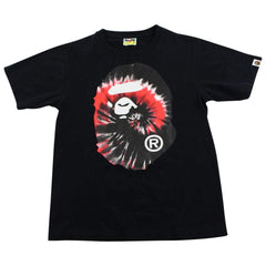T-shirt Bape rouge et noir Tye Dye Big Ape noir
