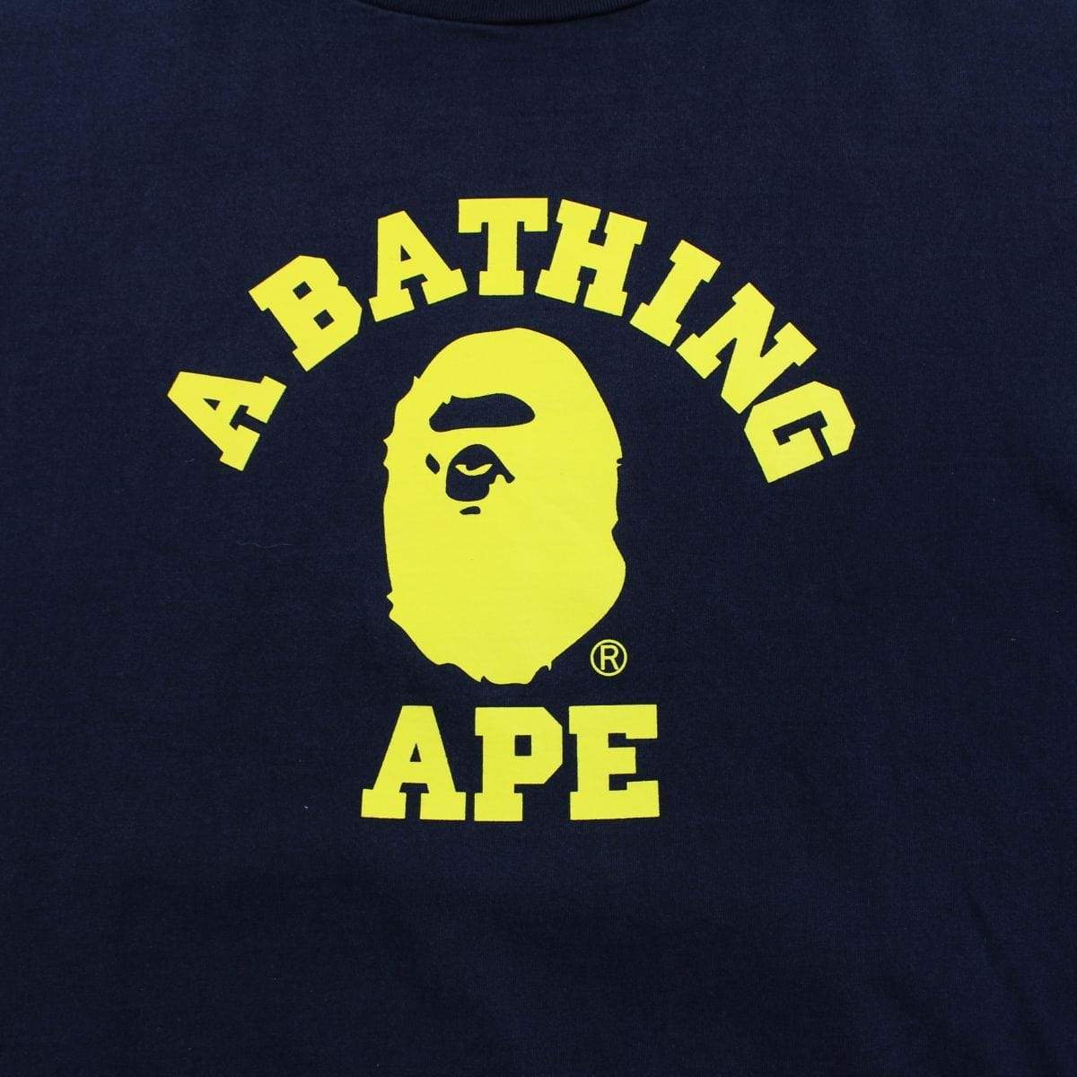 Bape Yellow College Logo Tee Black - SaruGeneral