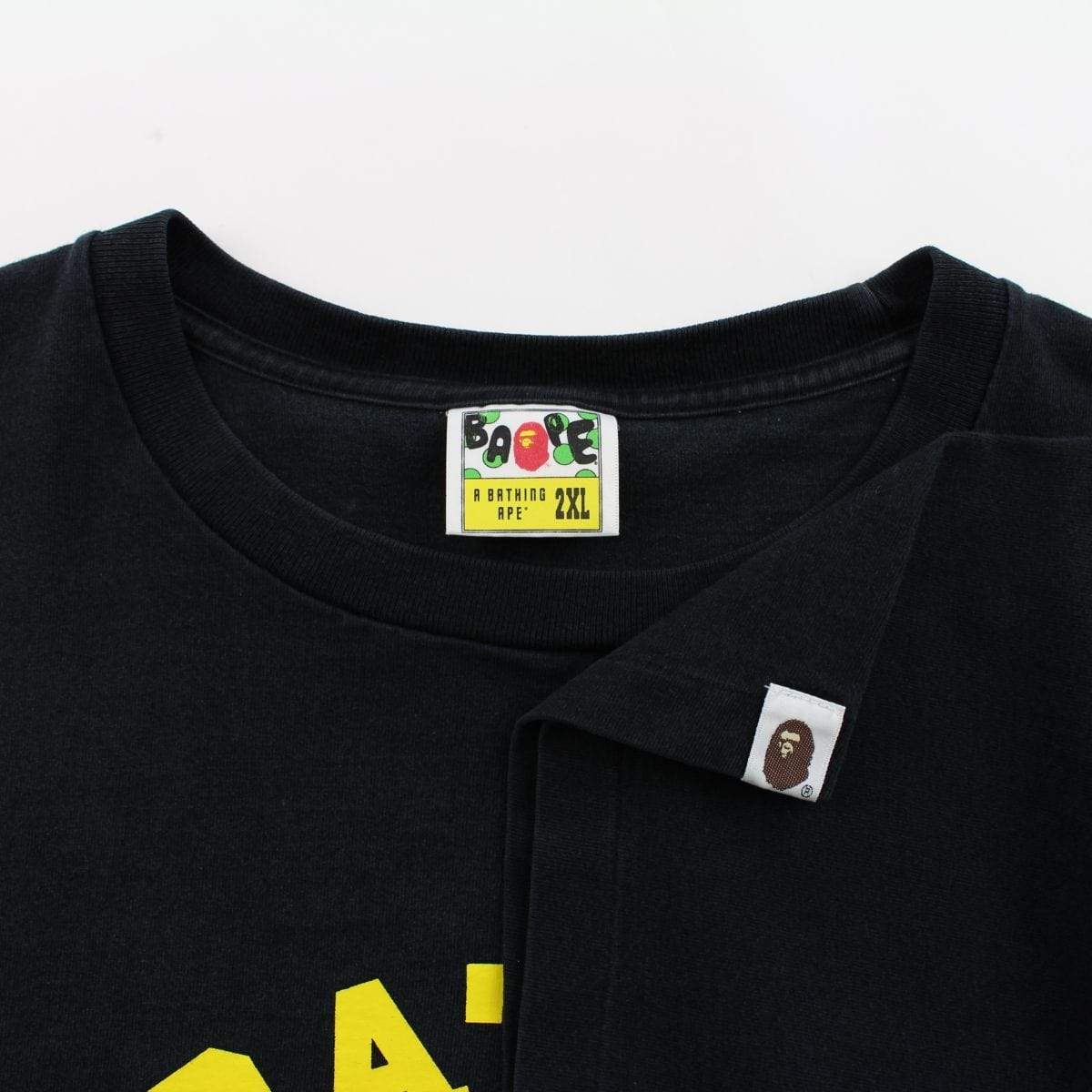 Bape Yellow College Logo Tee Black - SaruGeneral