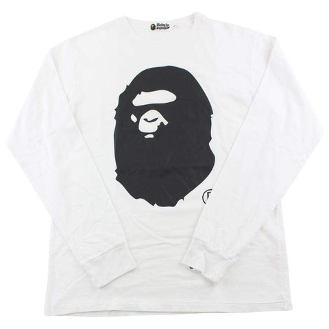 Bape Black Big Ape Logo ls White